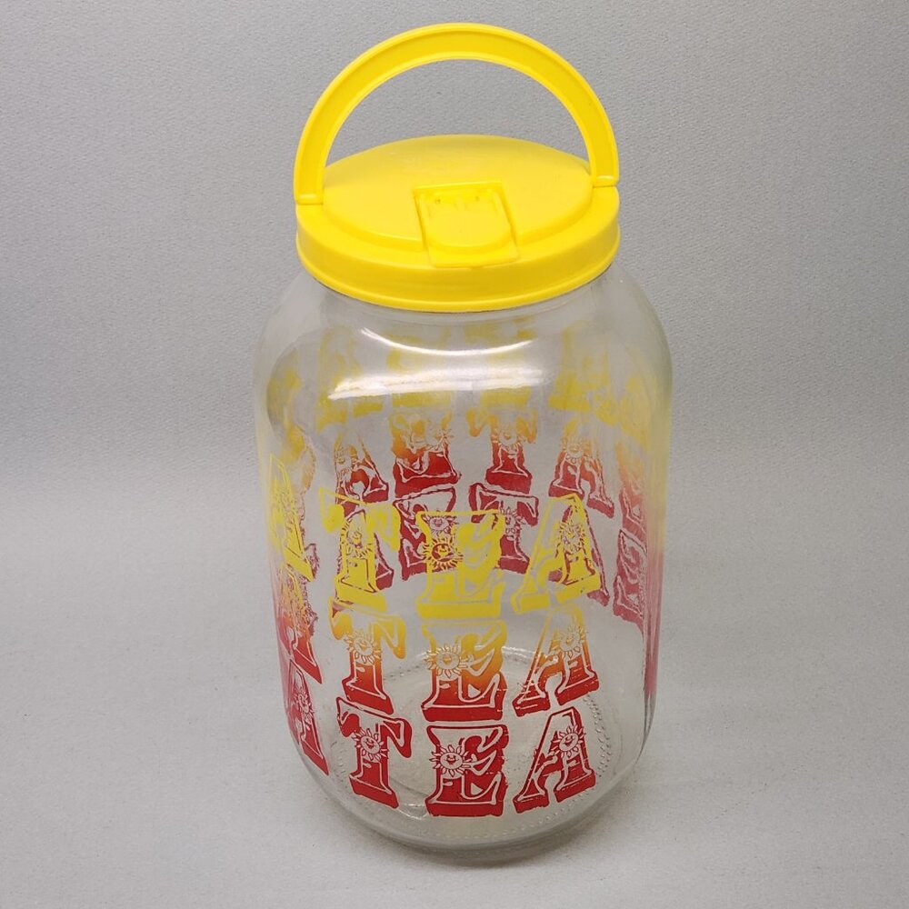 Vintage AGC Glass Sun Tea Jug / Jar (1 Gallon) - Yellow and Red Ombre